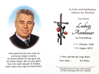 UWG-Vorstandsmitglied Ludwig Asenbauer verstorben